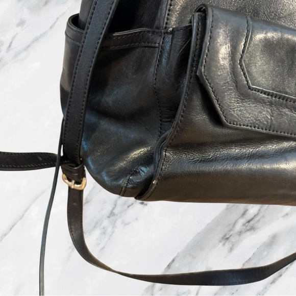 DKNY Vintage Y2K Glossy Black Calf Leather Satchel - Picture 5 of 16